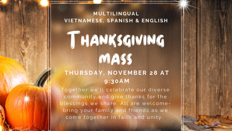 Thanksgiving Mass 9:30AM