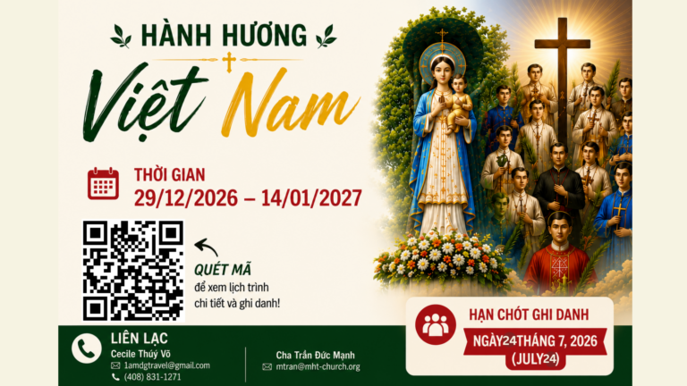 Pilgrimage to Vietnam Dec. 29, 26 – Jan. 14, 27